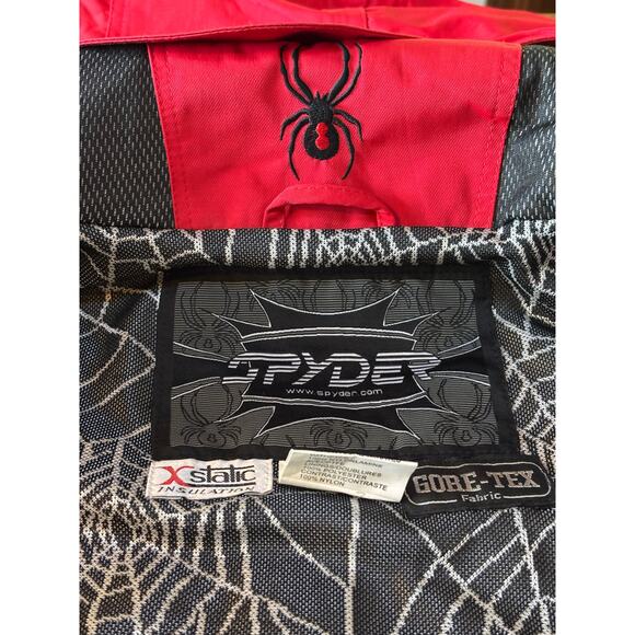 NEW Spyder Red Black X Static Insulation GORE-TEX Fabric Hooded Ski Coat Mens XL - Picture 13 of 16